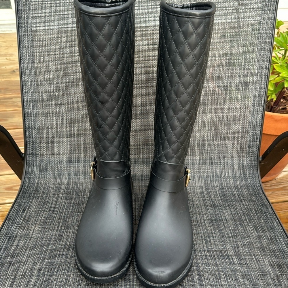 🍍 GUESS Los Angeles LuLue Mid Calf Quilted Rain Boots Women's USA 9 M🍍BT2